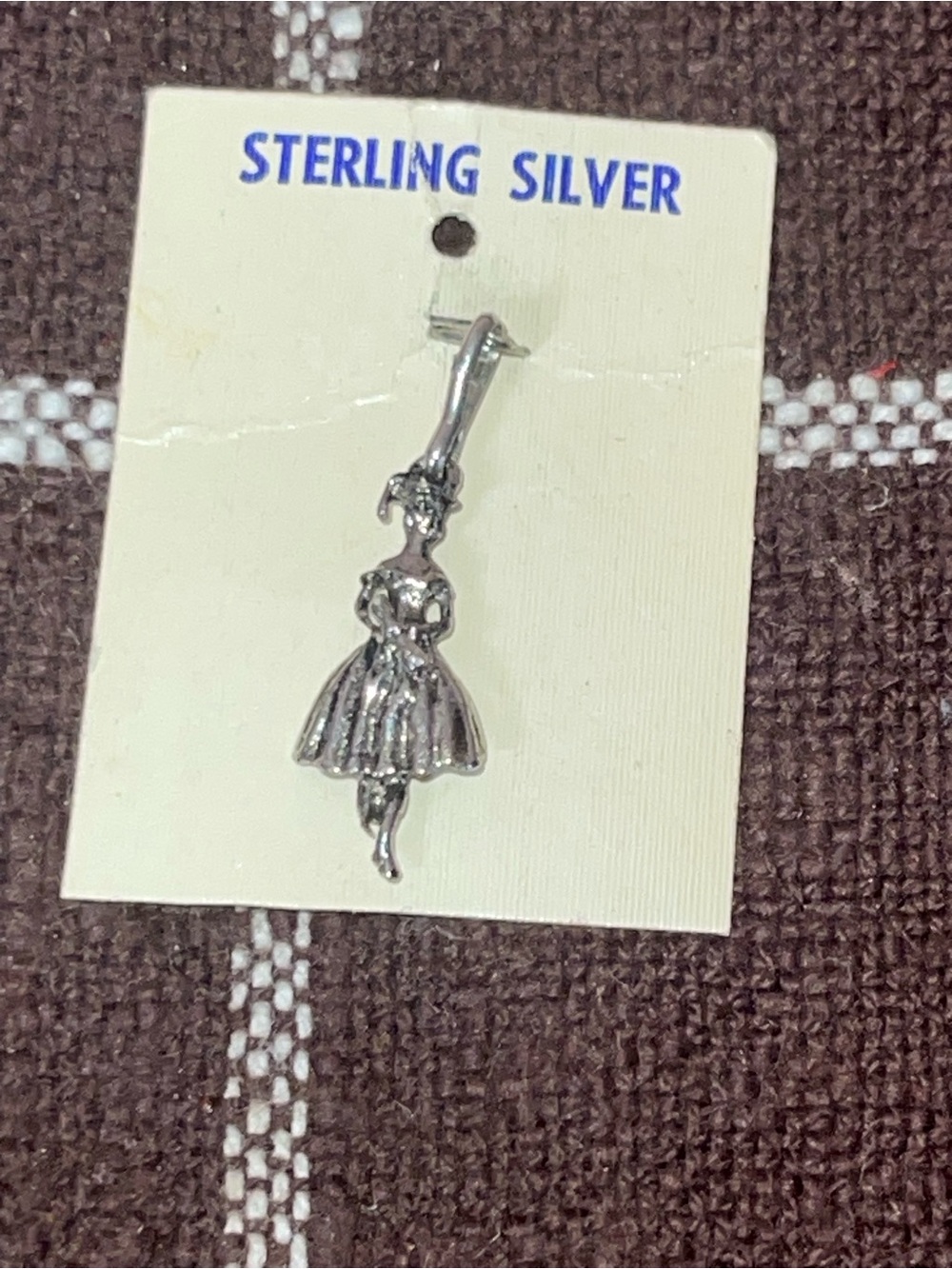 Sterling Silver Lady Ballerina/ Woman in A Dress Charm Vintage